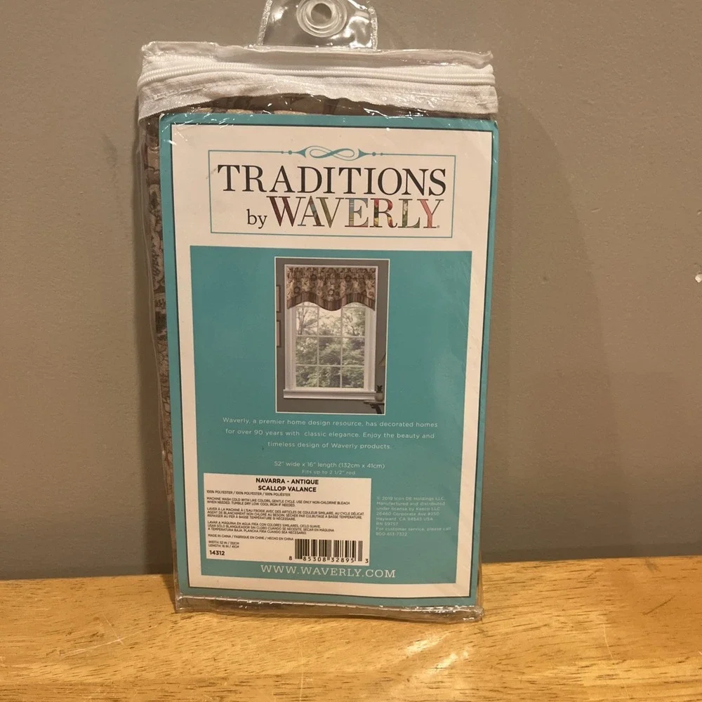 Traditions by Waverly Navarra Antique Scallop Valance Rod Pocket 52